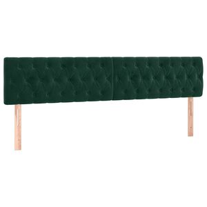 vidaXL Posteljno vzglavje temno zelena 180x7x78/88 cm žametna
