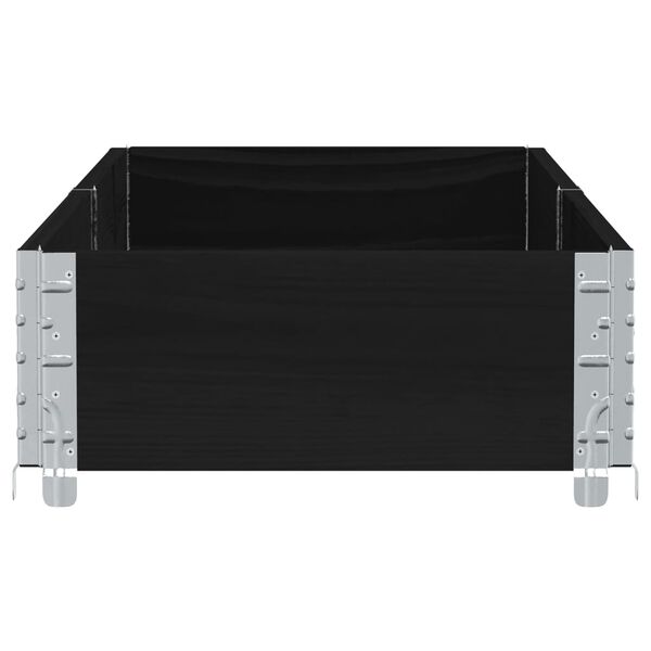 vidaXL Vrtna visoka greda črna 150x50 cm trdna borovina