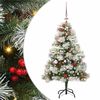 vidaXL Umestno božično drevo z LED lučmi Zelena in bela 150 cm