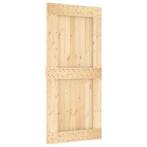 vidaXL Drsna vrata NARVIK Naravna in črna 95 x 210 cm (213,5 cm)