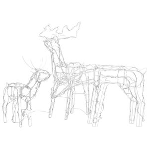 vidaXL Božični jeleni 3 kosi 229 LED lučk