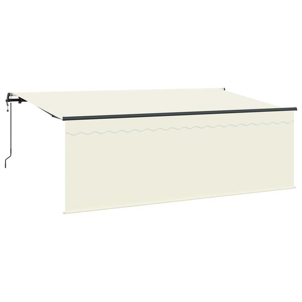 vidaXL Retraktilna tenda krema 350 x 200 cm Poliester in aluminij