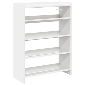 vidaXL Regal za čevlje bel 60x25x81 cm inženirski les