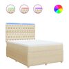 vidaXL Box spring postelja z vzmetnico krem 140x200 cm blago