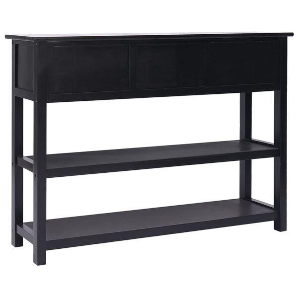 vidaXL Komoda črna 108x30x76 cm trden les pavlovnije