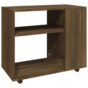 vidaXL Stranska mizica rjavi hrast 70x35x60,5 cm konstruiran les