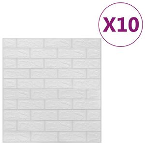 vidaXL 3D tapete opeke samolepilne 10 kosov bele