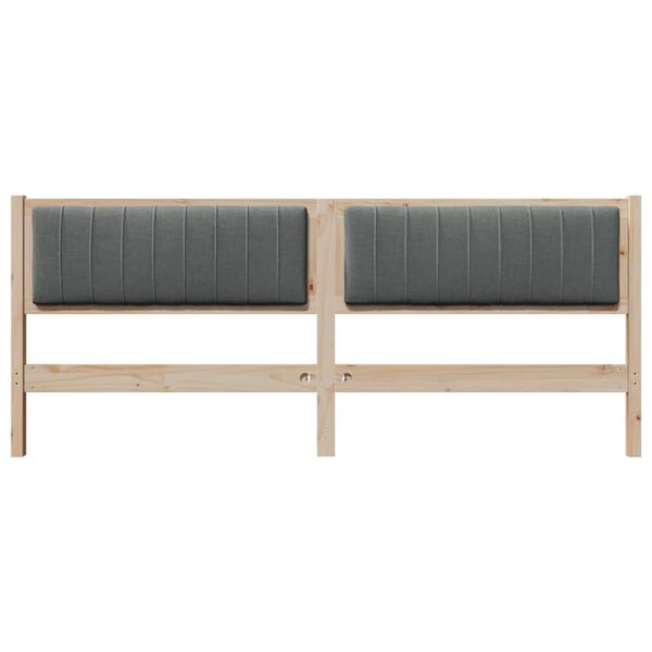 vidaXL Tapecirano vzglavje z vzglavjem Rjava 200 cm Masivno borovo les