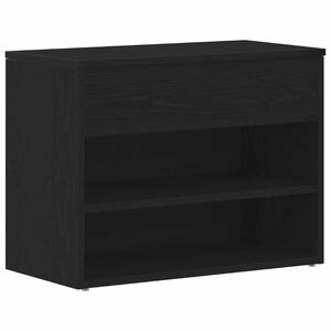 vidaXL Klop za čevlje 60 x 30 x 45 cm Inženirski les Črna Orehovina