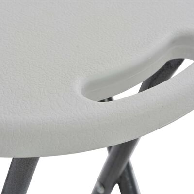 vidaXL Zložljivi barski stolčki 2 kosa HDPE in jeklo bele barve