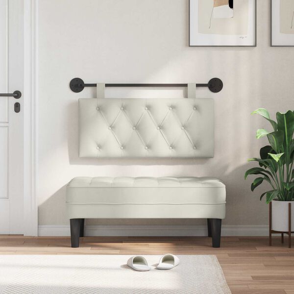 vidaXL Visoki naslon za glavo krema 100 x 55 x 7 cm Žamet