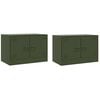 vidaXL TV omarica 2 kosa olivno zelena 67x39x44 cm jeklo
