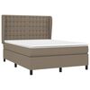 vidaXL Box spring postelja z vzmetnico taupe 140x190 cm blago