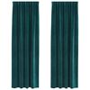 vidaXL Zatemnitvene zavese 2 pcs Temno zelena 140 x 225 cm Žamet
