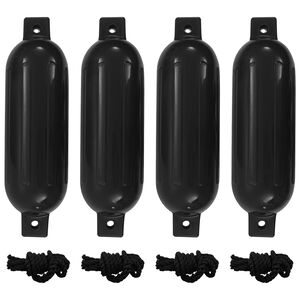 vidaXL Odbijač za čoln 4 kosi črna &Oslash; 14x50 cm PVC
