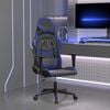 vidaXL Gaming stol črno in modro umetno usnje