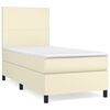vidaXL Box spring postelja z vzmetnico krem 90x200 cm umetno usnje