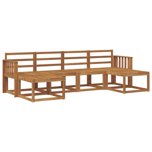 vidaXL Zunanja garnitura za sedenje 6 pcs Naravna Konstruiran les