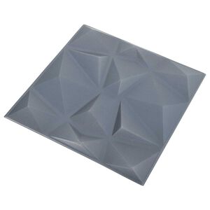 vidaXL Stenske plo&scaron;če 12 kos 50 x 50 cm Origami Sivi XPS Pena