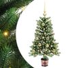 vidaXL Božično drevo med 150 LED z stojalom Zelena 90 cm PE