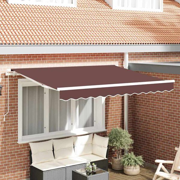 vidaXL Retraktilna tenda Rjava 250 x 200 cm blago