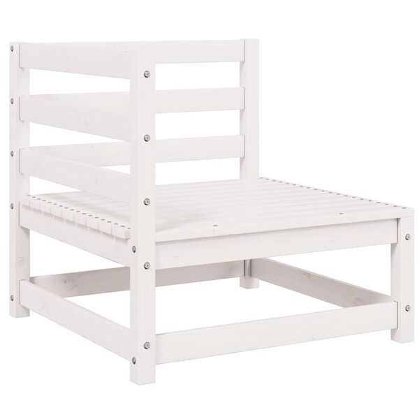 vidaXL Vrtna sedežna garnitura 3-delna bela trdna borovina