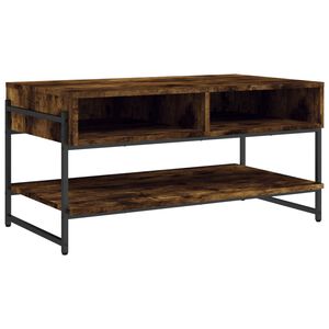 vidaXL Klubska mizica dimljeni hrast 90x50x45 cm inženirski les