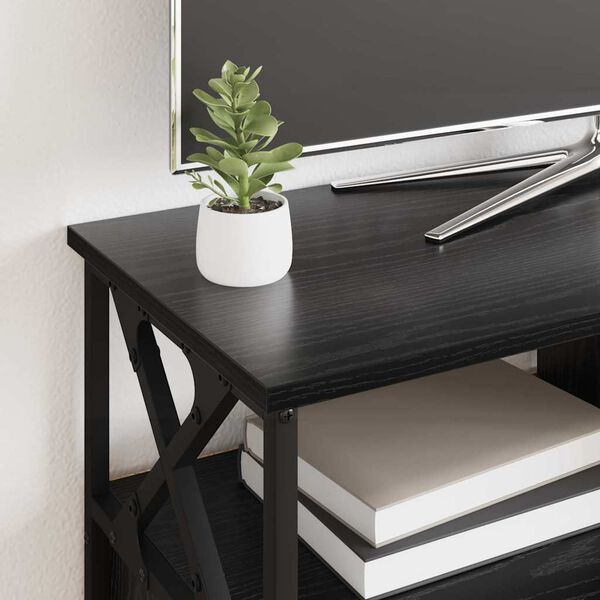 vidaXL TV omarica s predalom Črna Orehovina 90 x 33 x 45 cm