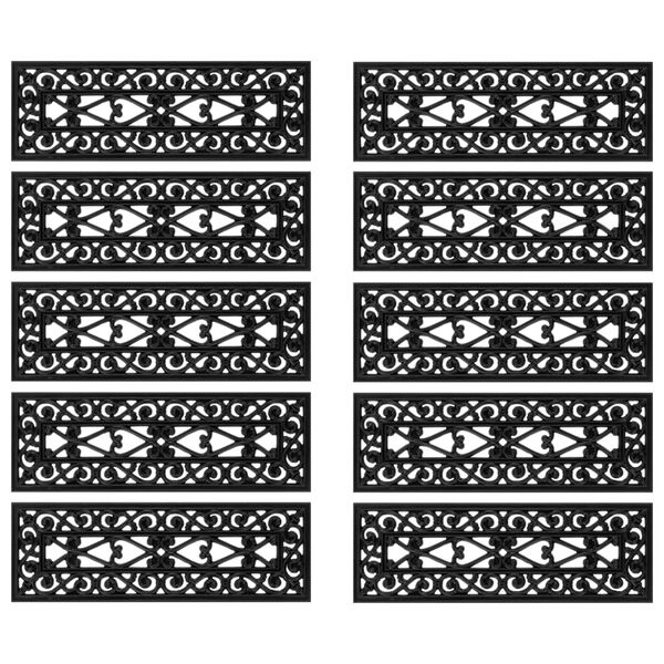 vidaXL Podloge za stopnice 10 kosov 25x75 cm guma