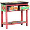 vidaXL Konzolna miza s predalom večbarvno 80 x 35 x 76 cm