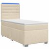vidaXL Postelja boxspring z vzmetnico Krem 90 x 190 cm Blago