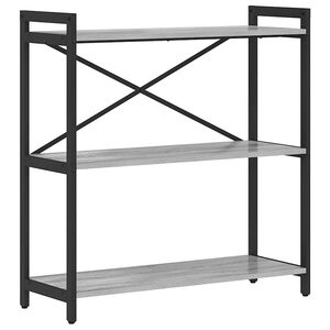 vidaXL Knjižna polica 80 x 30 x 85 cm Inženirski les Siva sonoma