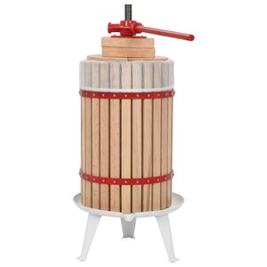 vidaXL Pre&scaron;a za sadje in vino z vrečo iz blaga 24 L hrastovina