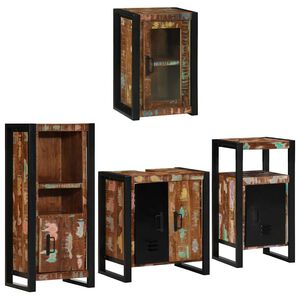 vidaXL Komplet pohi&scaron;tva za kopalnico 4 kos večbarvno 55 x 35 x 60 cm