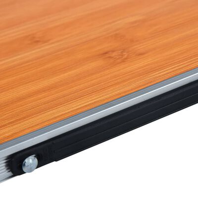 vidaXL Zložljiva miza za kampiranje rjava iz aluminija 60x40 cm