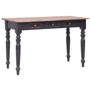 vidaXL Pisalna miza s 3 predali 117x57x75 cm trden mahagonij