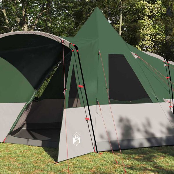 vidaXL Teepee šotor s streho s shranjevanjem Zelena 720 x 465 x 295 cm