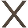 vidaXL Noge za jedilno mizo v obliki črke X, 2 kosa, naravno jeklo, 70 x (72-73) cm, jeklo