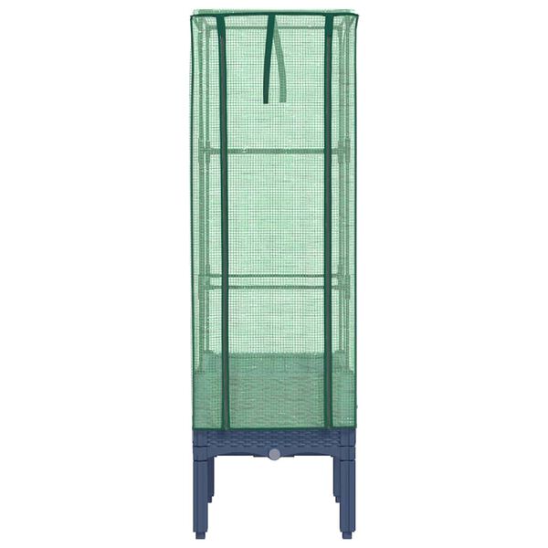 vidaXL Visoka greda s prevleko za rastlinjak videz ratana 40x40x140 cm