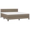 vidaXL Box spring postelja z vzmetnico taupe 180x200 cm blago