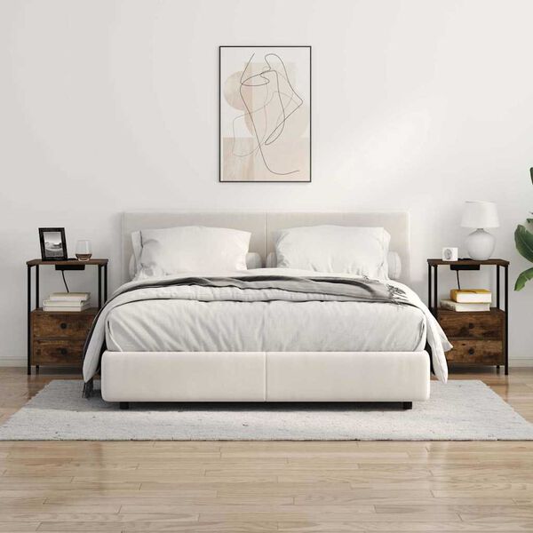 vidaXL Nočna omarica Dimljeni oreh 40 x 31 x 60 cm Konstruiran les