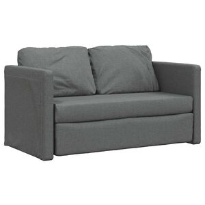 vidaXL Talni raztegljiv kavč 2 v 1 temno siv 112x174x55 cm blago