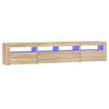vidaXL TV omarica z LED lučkami sonoma hrast 210x35x40 cm