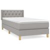 vidaXL Box spring postelja z vzmetnico svetlo siva 80x200 cm blago