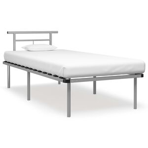 vidaXL Posteljni okvir siv kovinski 90x200 cm