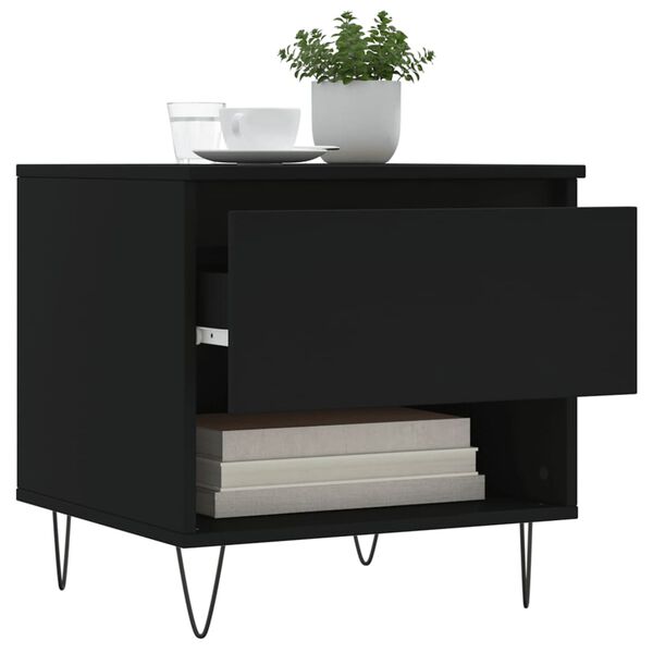 vidaXL Klubska mizica 2 kosa črna 50x46x50 cm inženirski les