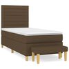 vidaXL Box spring postelja z vzmetnico temno rjava 100x200 cm blago
