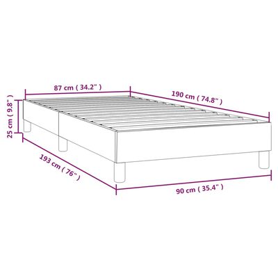 vidaXL Box spring posteljni okvir temno siv 90x190 cm blago