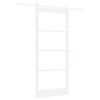 vidaXL Drsna vrata ORKDAL Bela 93 x 211 cm Trden borov les in steklo