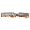 vidaXL Zunanja garnitura za sedenje 9 pcs Naravna in svetlo siva